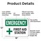 Signmission First Aid Station, 18 in W x Rectangle, Aluminum OS-2PACK-EM-A-1218-L-10328 - alternate 8